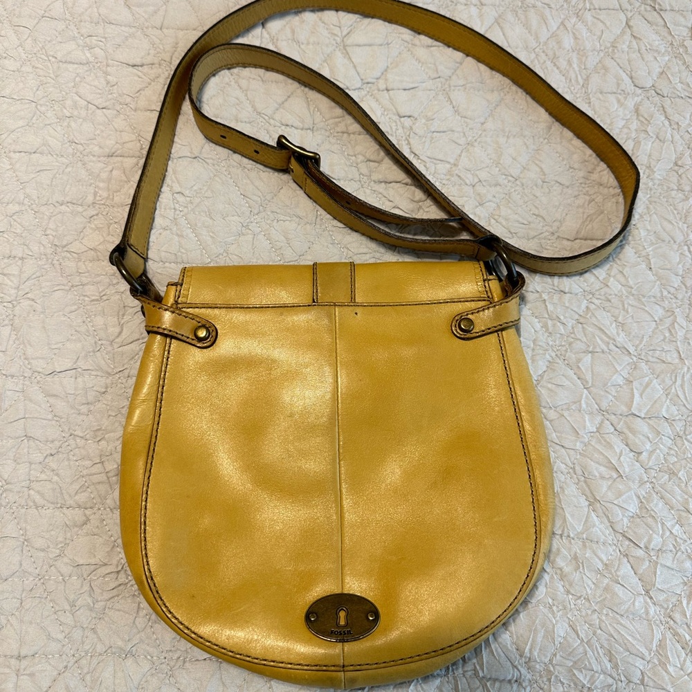 Fossil butter Yellow Leather Crossbody Bag - Picture 3 of 7